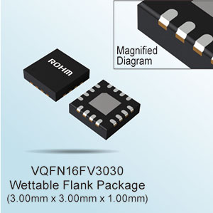 ROHM's New Power Supply Monitoring IC - VQFN16FV3030 with Wettable Flank Package