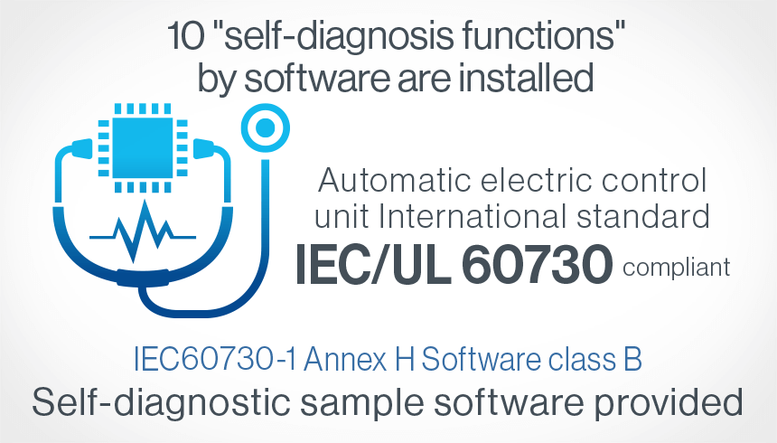 Automatic electric control unit International standard IEC/UL 60730 compliant