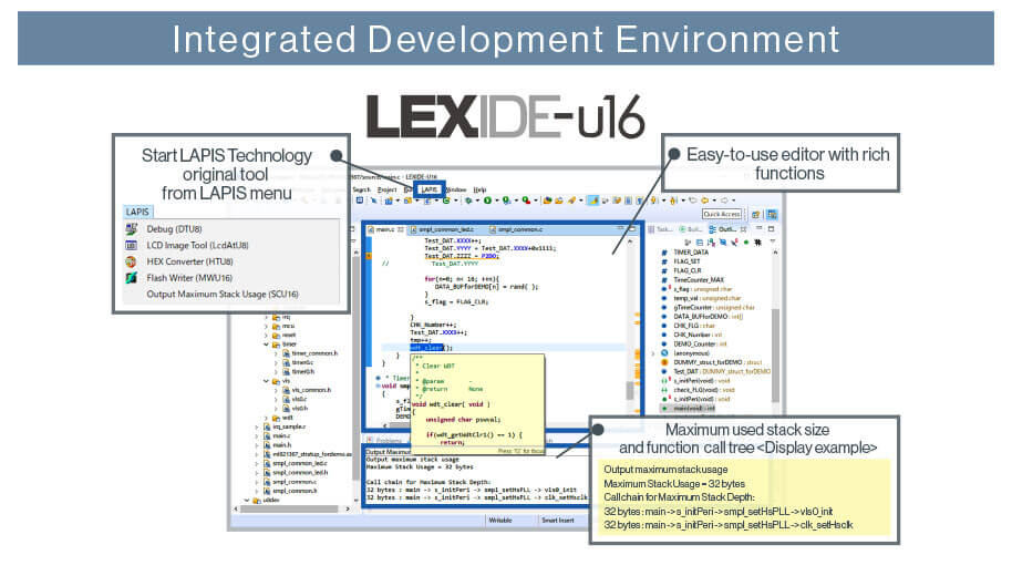 Integrated development environment LEXIDE-U16