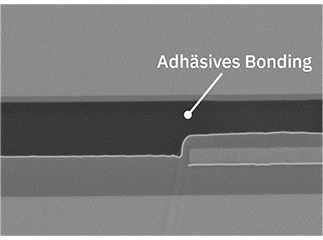 Querschnitt der Waferverbindung / Stufenregion