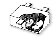 Mini-molded surface mounted type transistor