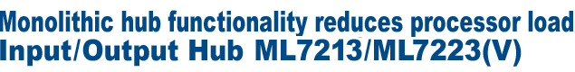Monolithische Hub-Funktion reduziert Prozessorlast Ein-/Ausgangs-Hub ML7213/ML7223(V)