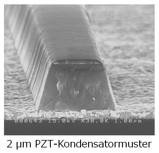 2 µm PZT-Kondensatormuster
				